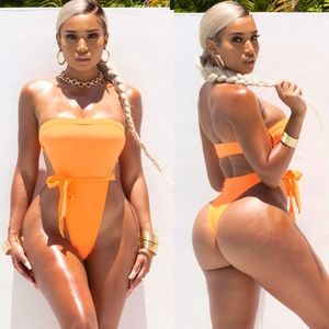NWT Orange One piece bathing suit